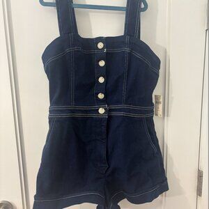 Anthropologie Petite Denim Romper- NWT!